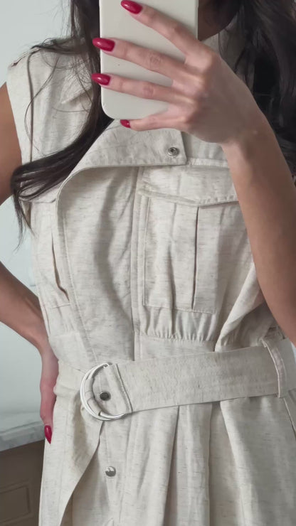Linen blend maxi dress